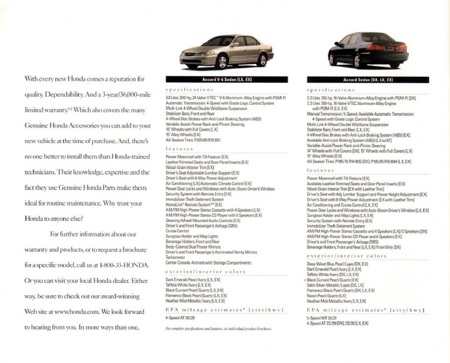 1999 Honda Brochure Page 26